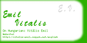 emil vitalis business card