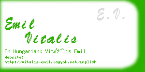 emil vitalis business card